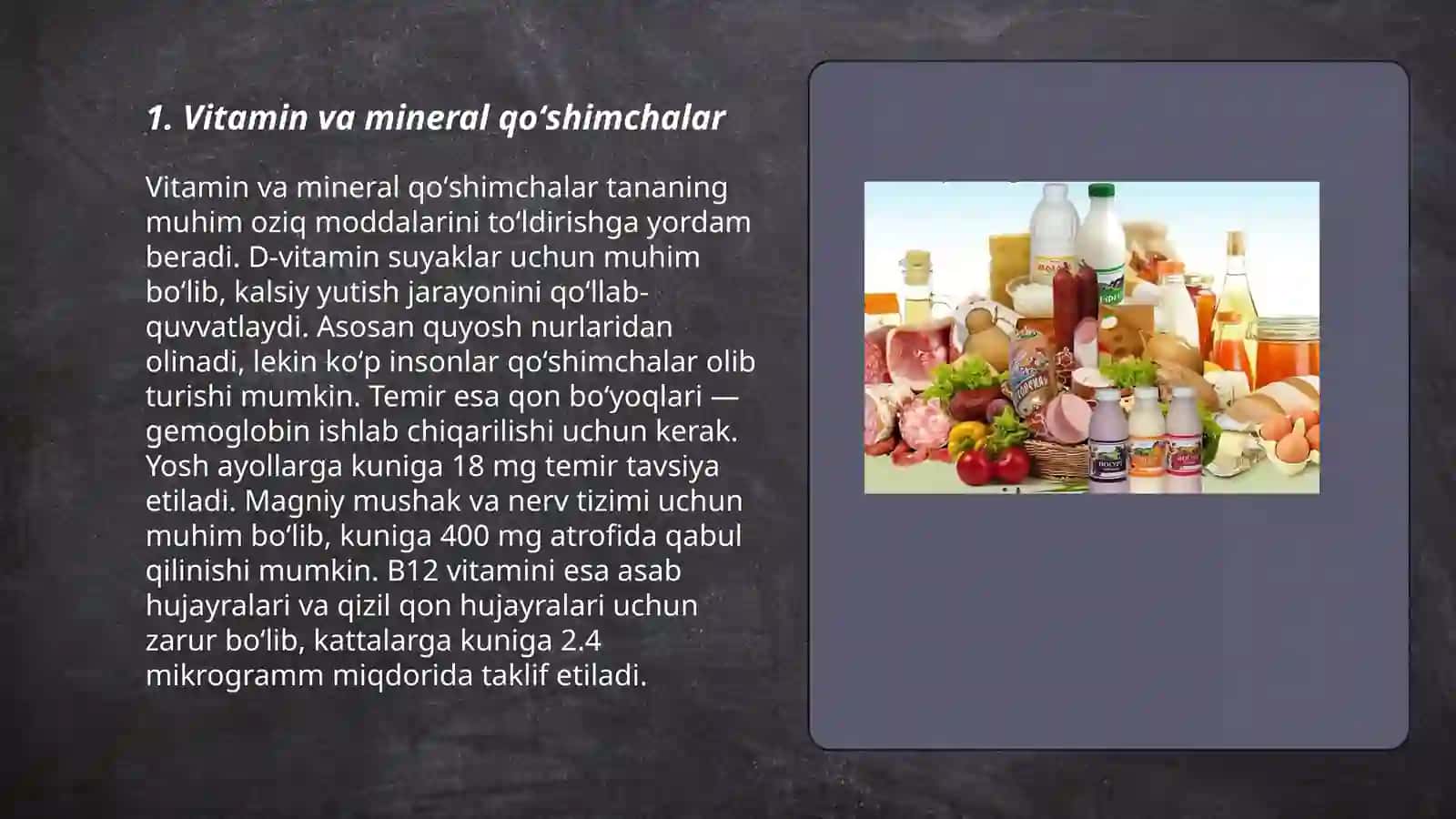 Vitamin va mineral qoʻshimchalar 3