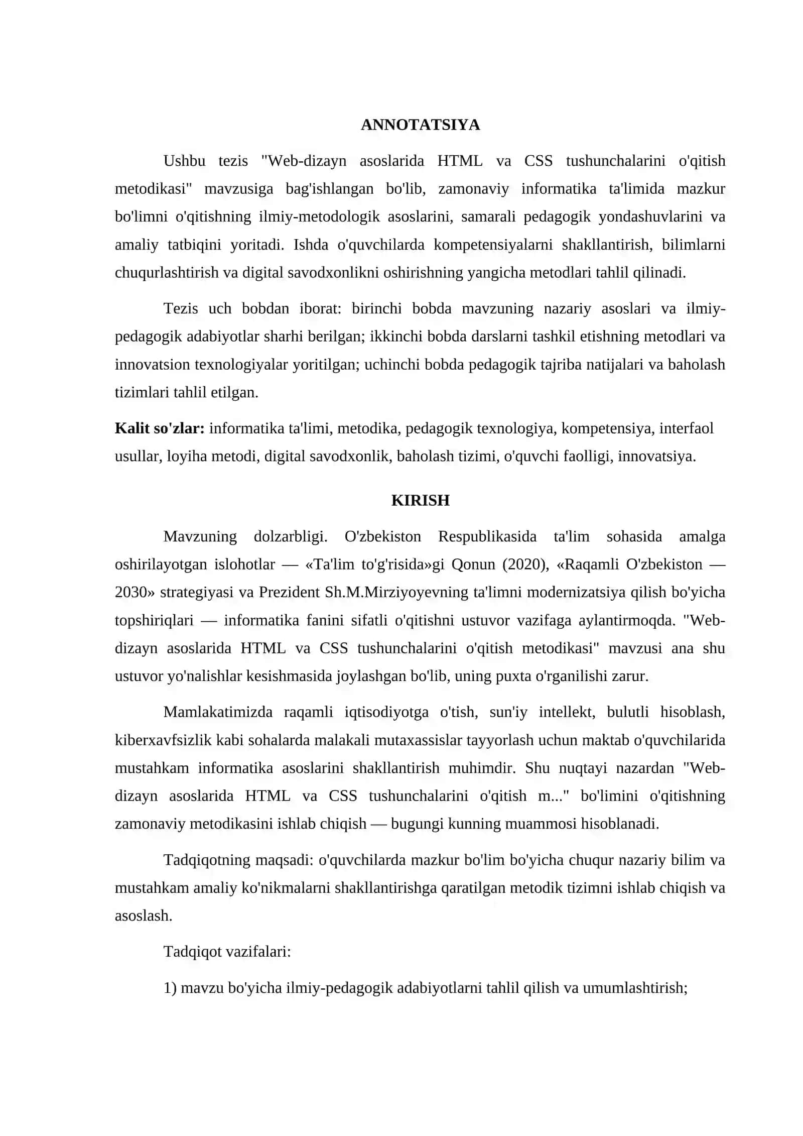 WEB-DIZAYN ASOSLARIDA HTML VA CSS TUSHUNCHALARINI O'QITISH METODIKASI 3
