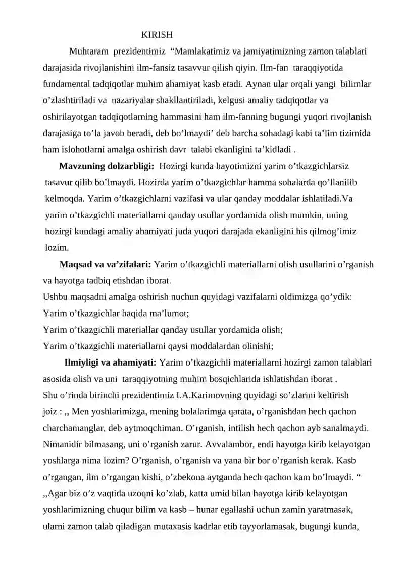 Yarim o’tkazgich materiallarini olish usullari 3