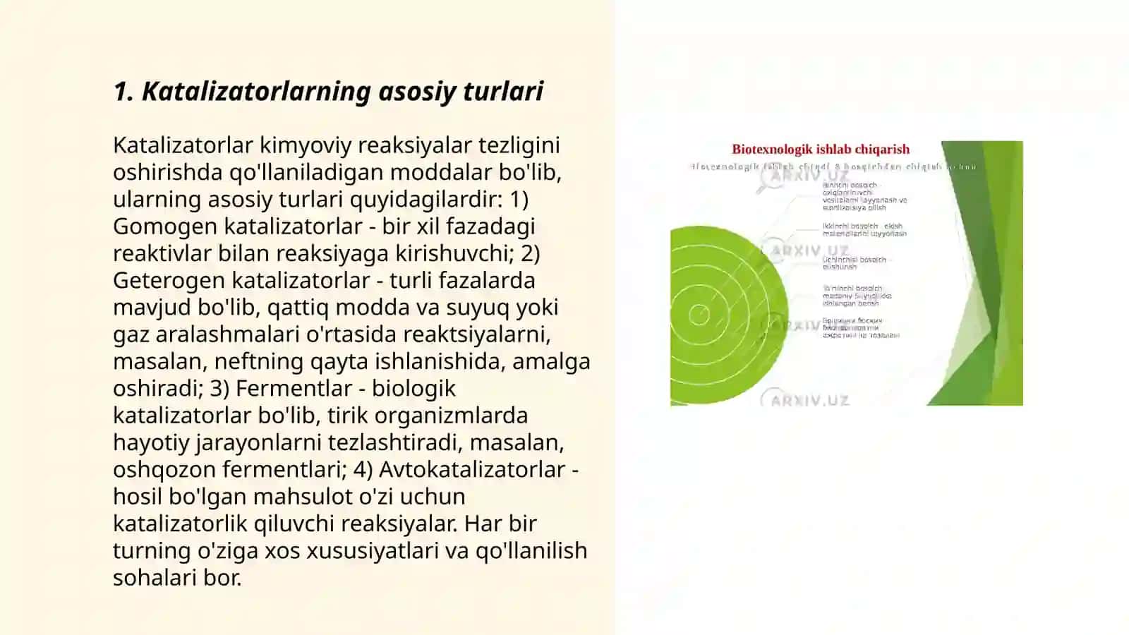 Sanoatda keng qo'llaniladigan katalizatorlar ishlab chiqarish 3