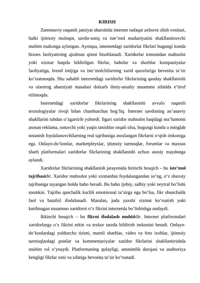 INTERNETDAGI XARIDORLAR FIKRLARINI TAHLIL QILISH 3