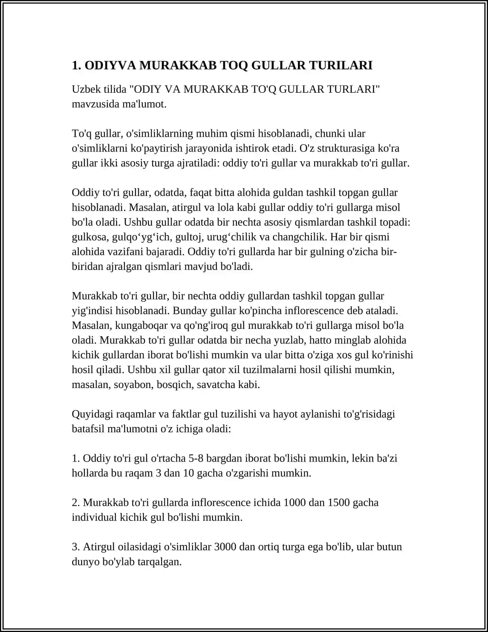 ODIYVA MURAKKAB TOQ GULLAR 3