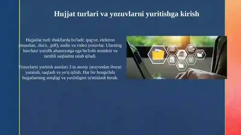 Hujjat turlari va ish yuritish asoslari 3