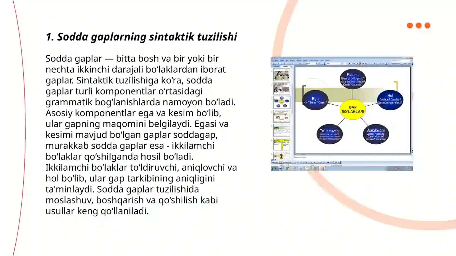 Sodda gaplarning uslubiy xususiyatlari 3