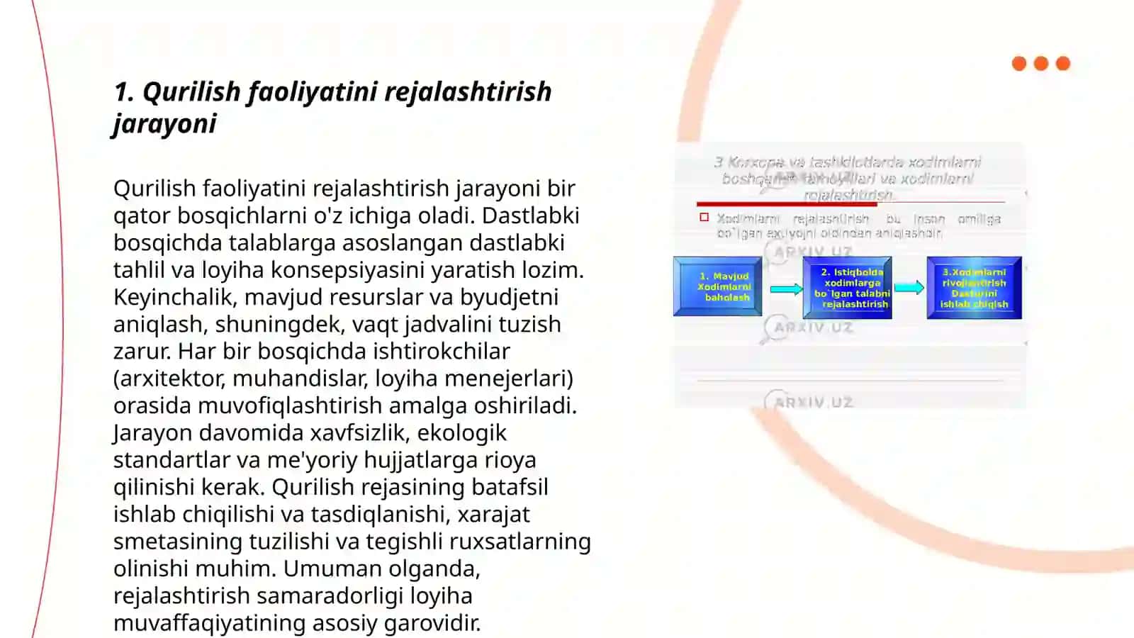 Qurilish faoliyatini rejalashtirish asoslari 3