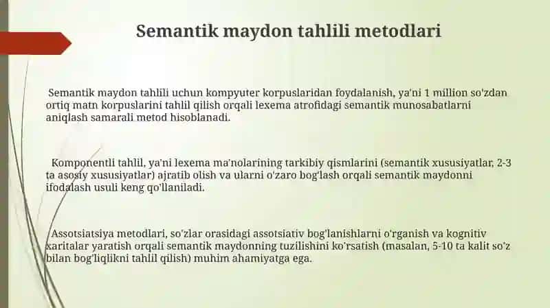 Semantik maydon tahlili metodlari 3