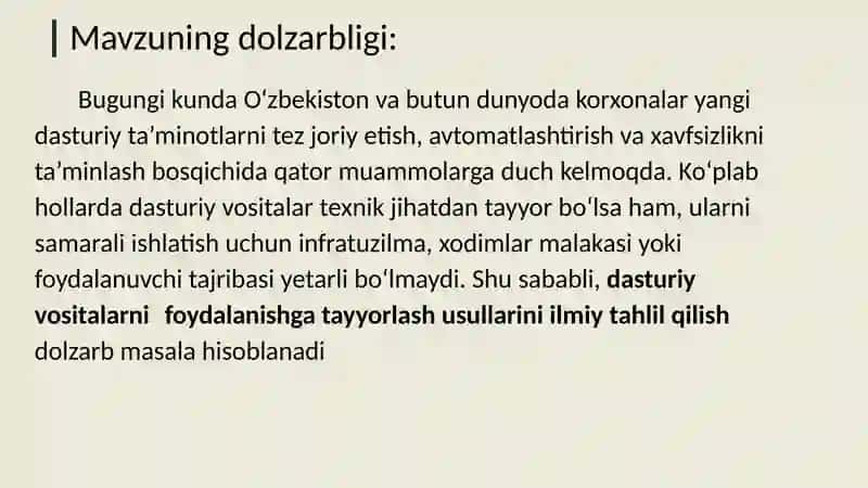 Dasturiy vositalarni foydalanishga tayyorlash usullari tahlili 3
