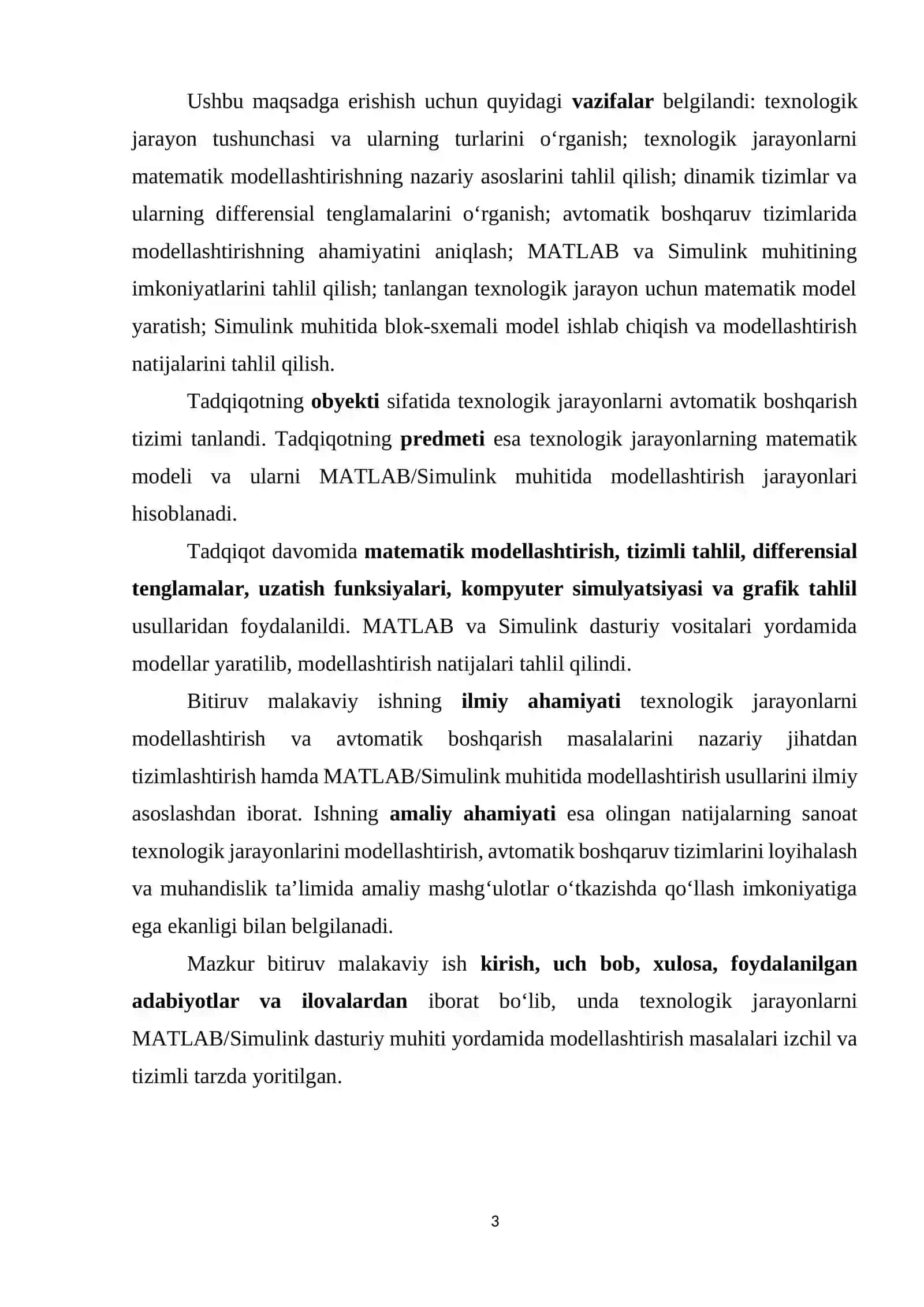BMI Matlabda texnologik jarayonlarni modellashtirish 3