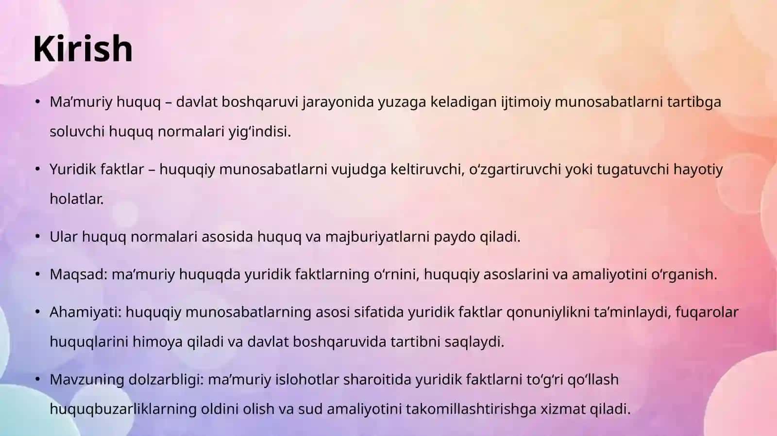 Ma’muriy huquqda yuridik faktlar 3