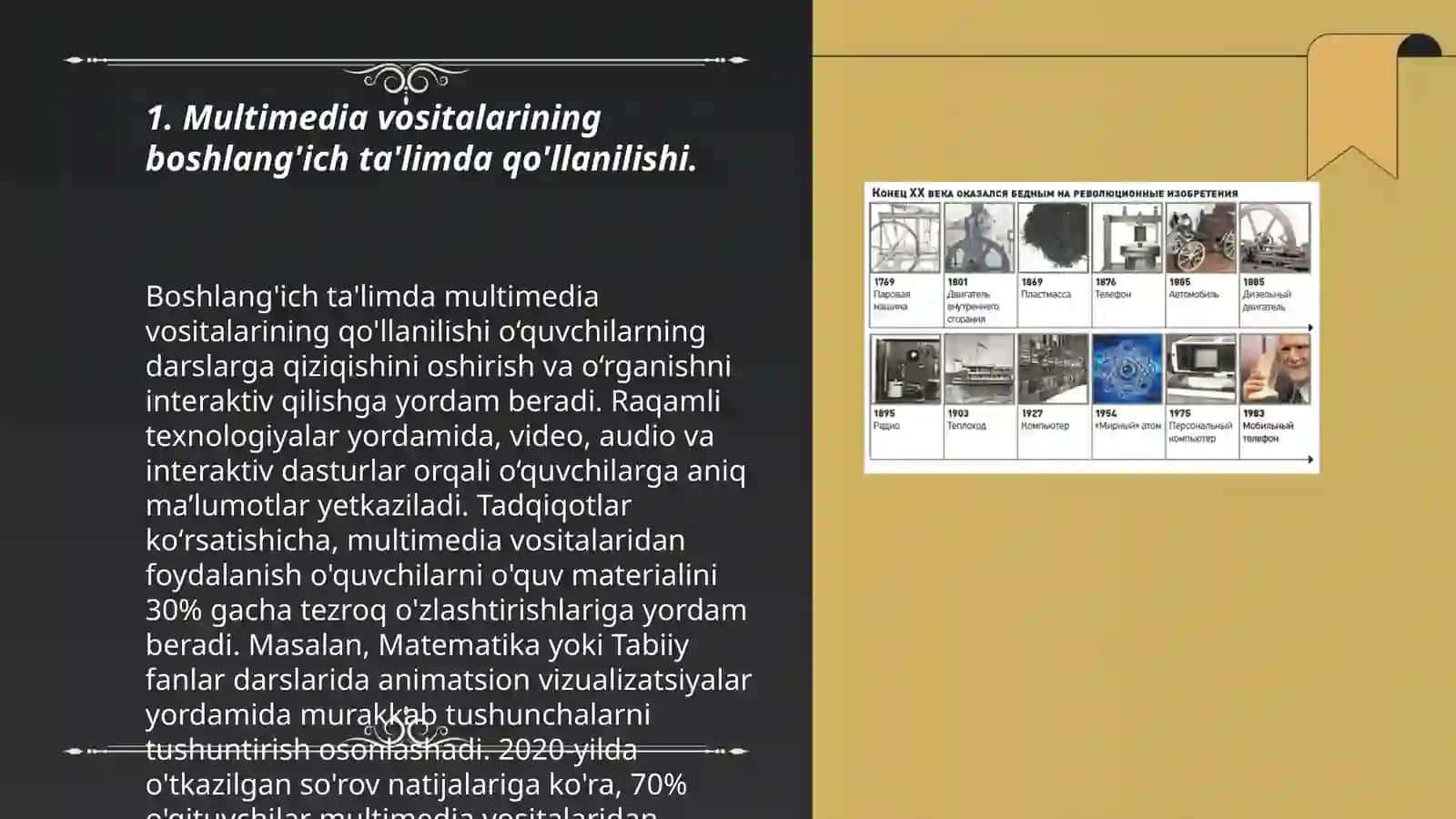 Boshlanĝich ta'lim tabiiy fanlari darslarida òquv vositalari multimedia, tarqatma va didaktik materiallardan foydalanish 3