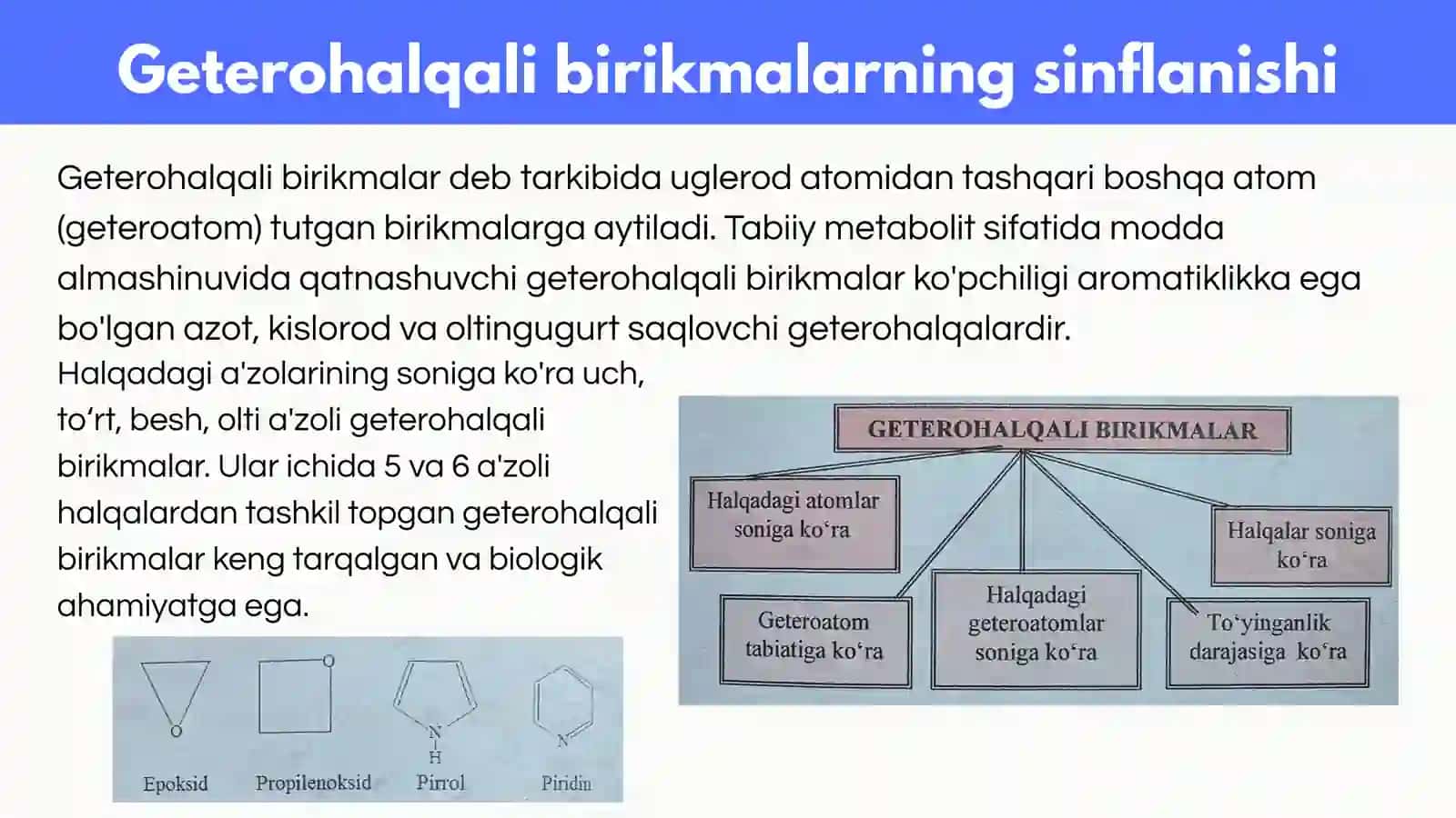 Geterohalqali birikmalar metabolitlar va dorivor vositalar sifatida. 3