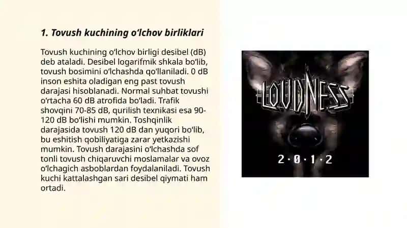 Tovush kuchi balandligi 3