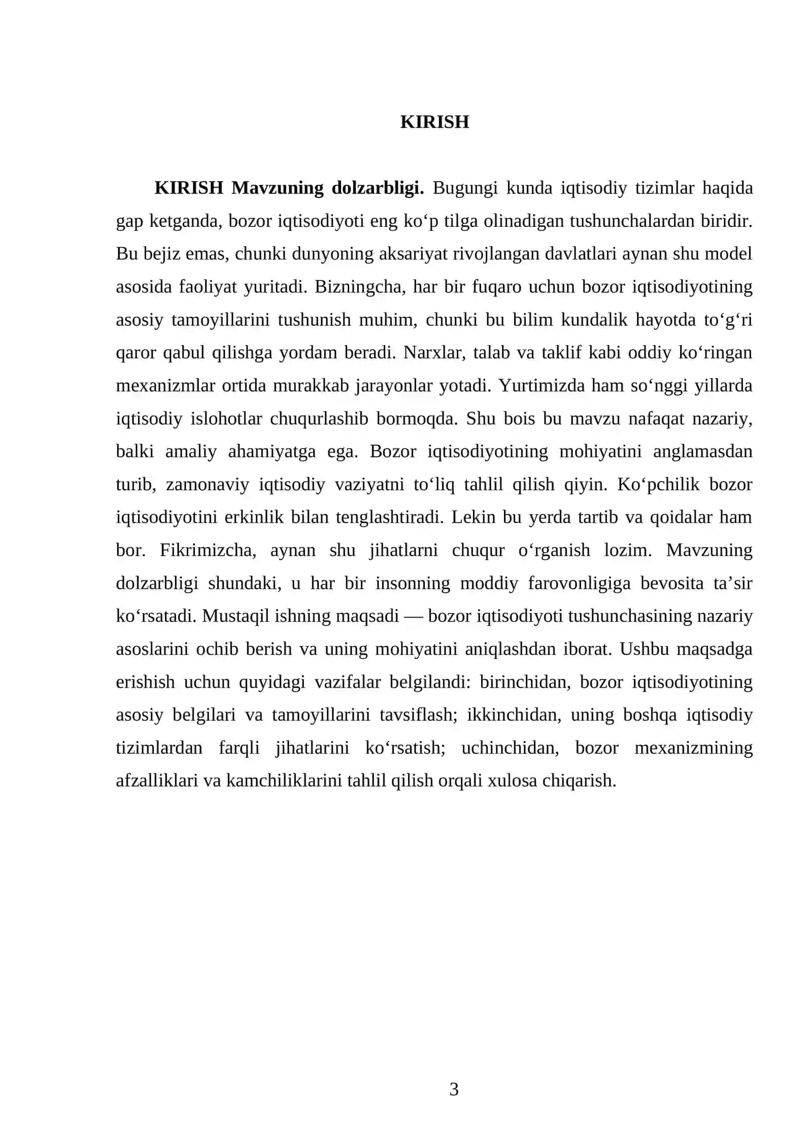 Bozor iqtisodiyoti tushunchasi va uning mohiyati 3