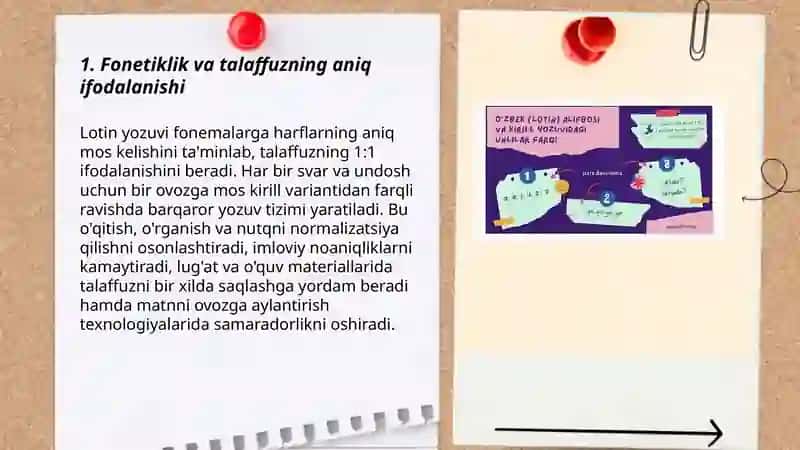Lotin yozuviga asoslangan imlo qoidalarining afzalligi 3