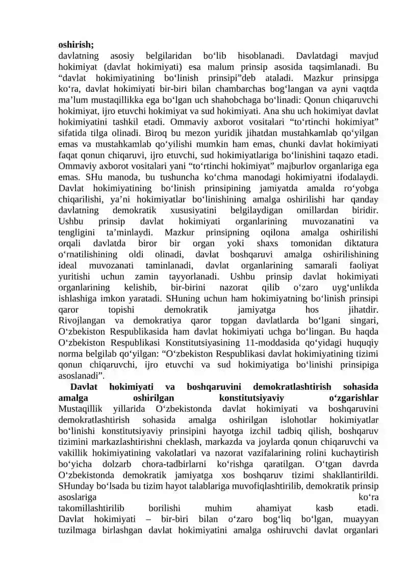 O‘ZBEKISTONDA DEMOKRATIK, FUQAROLIK JAMIYATI ASOSLARINING SHAKLLANISHI, AMALGA OSHIRILGAN SIYOSIY ISLOHOTLAR 3