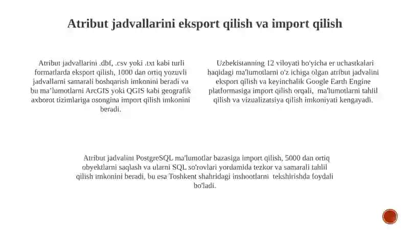 Atribut jadvallarini yaratish va tahlil qilish 3