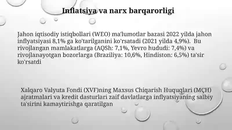 Xalqaro valyuta fondining moliyaviy koʻrsatgichlari taxlili 3