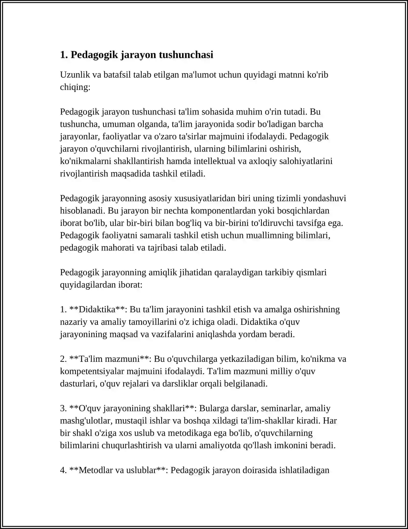 PEDAGOGIK JARAYONDA PEDAGOGNING AHAMIYATI 3