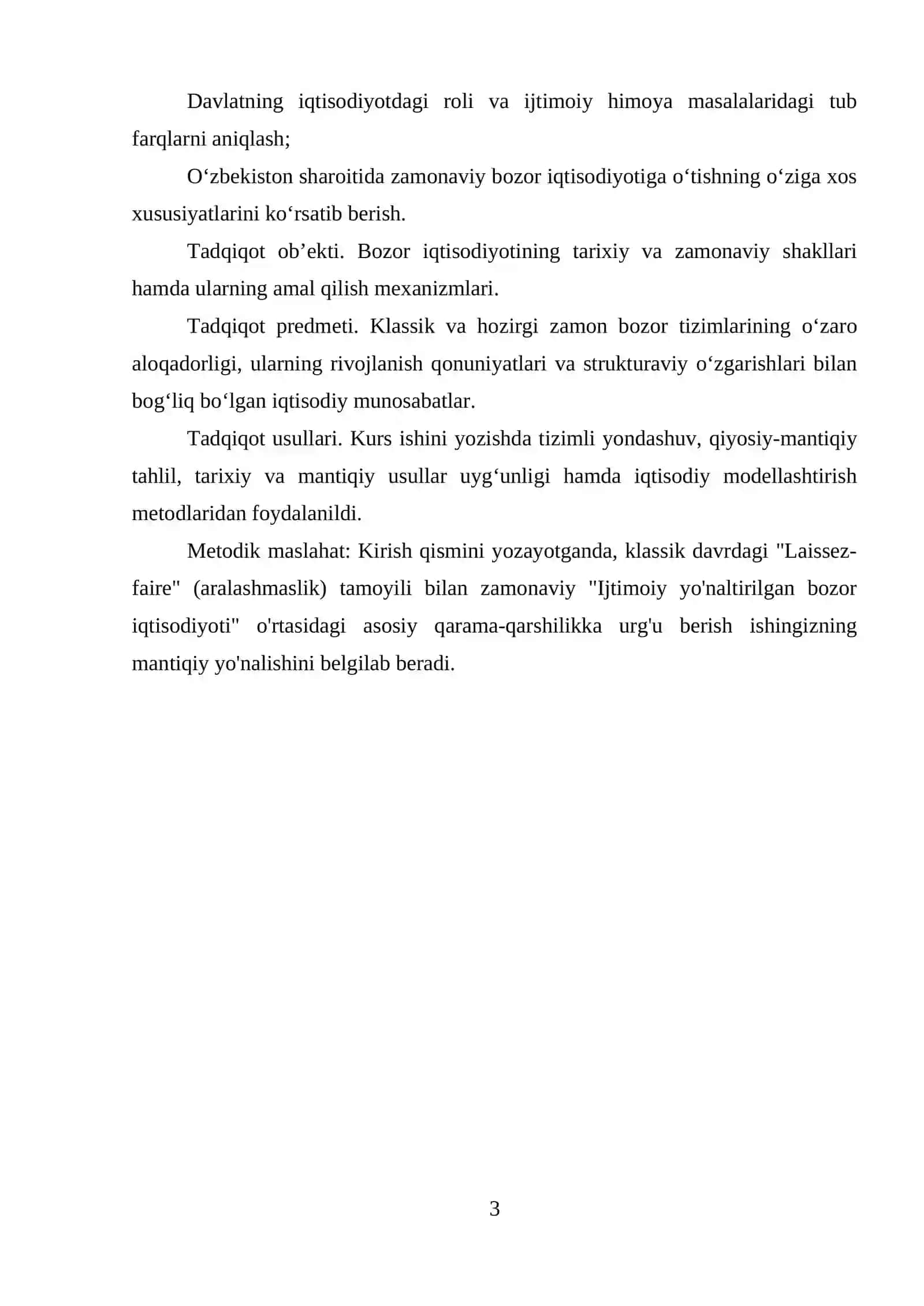KLASSIK VA HOZIRGI ZAMON BOZOR IQTISODIYOTI, ULARNING UMUMIY TOMONLARI VA FARQLARI 3