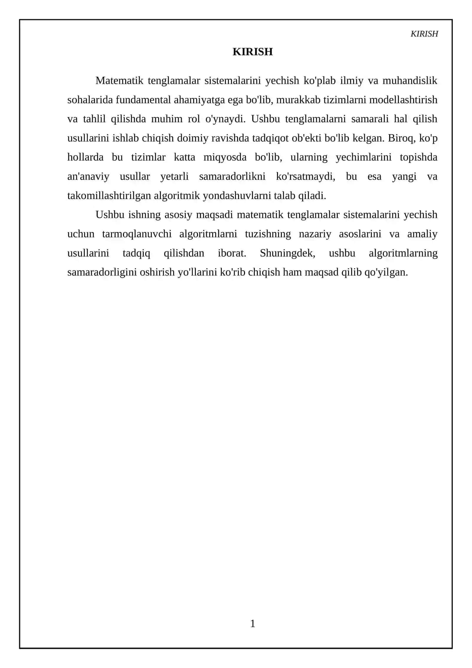 Matematik tenglamalar sistemasi uchun tarmoqlanuvchi algoritmlarni tuzish 3