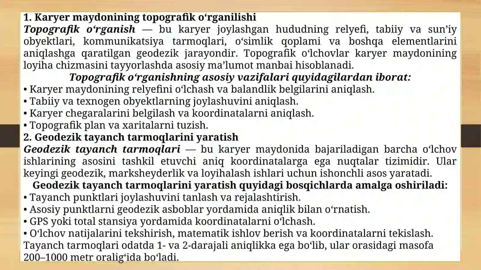 Konni loyihalashda geodeziya va marksheyderlik ishlari 3