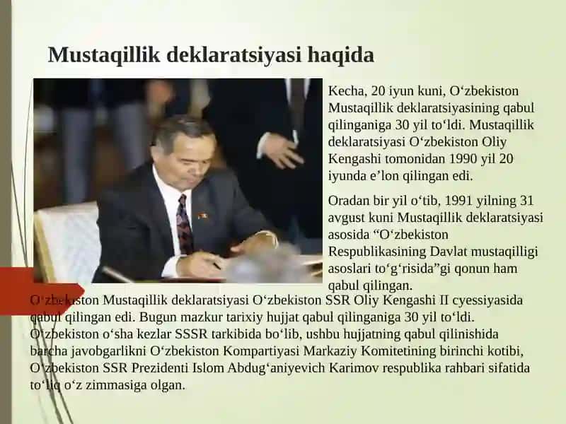 Mustaqillik deklaratsiyasi ning kirish qismida keltirilgan so’zlar mazmun mohiyati 3
