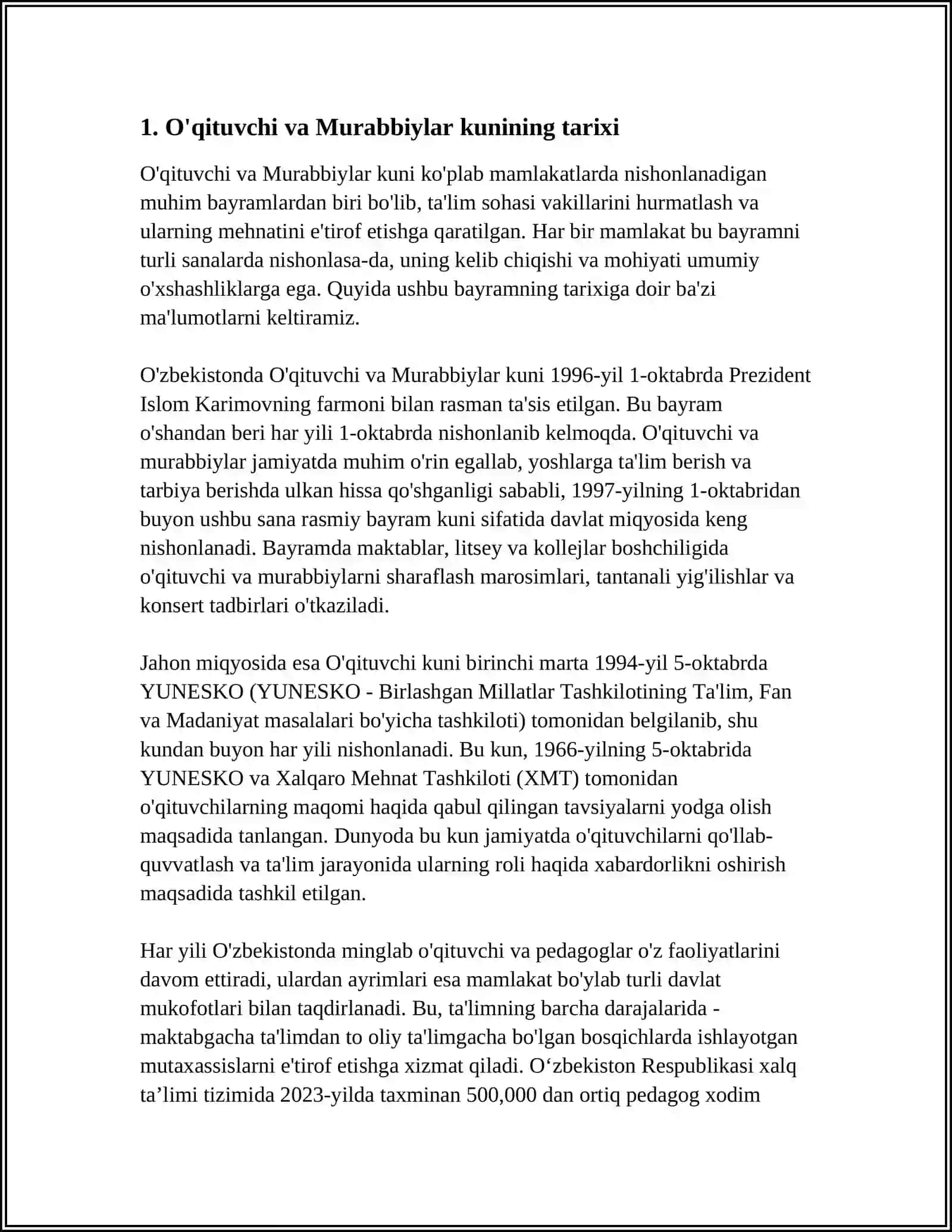 O‘qituvchi va Murabbiylar kuni 3