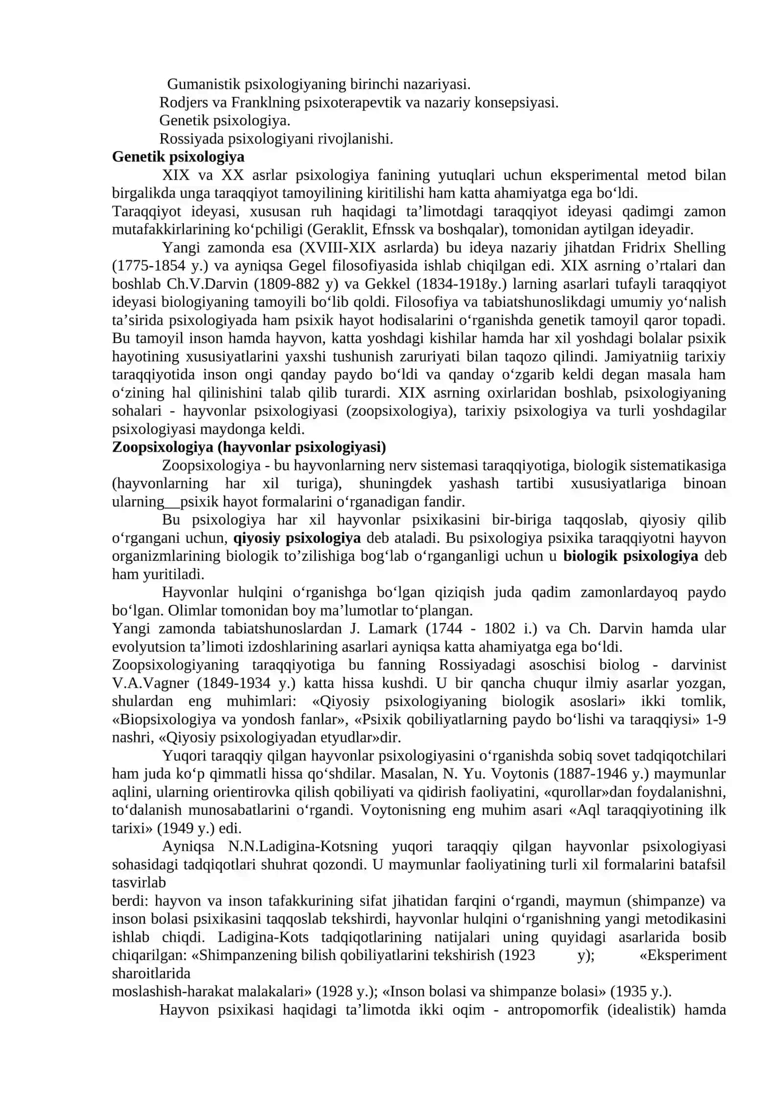 XX ASRNING IKKINCHI YARIMDA PSIXOLOGIYANING YANGI RIVOJLANISH YO’NALISHLARI, GUMANISTIK, GENETIK VA KOGNITIV REJA 3