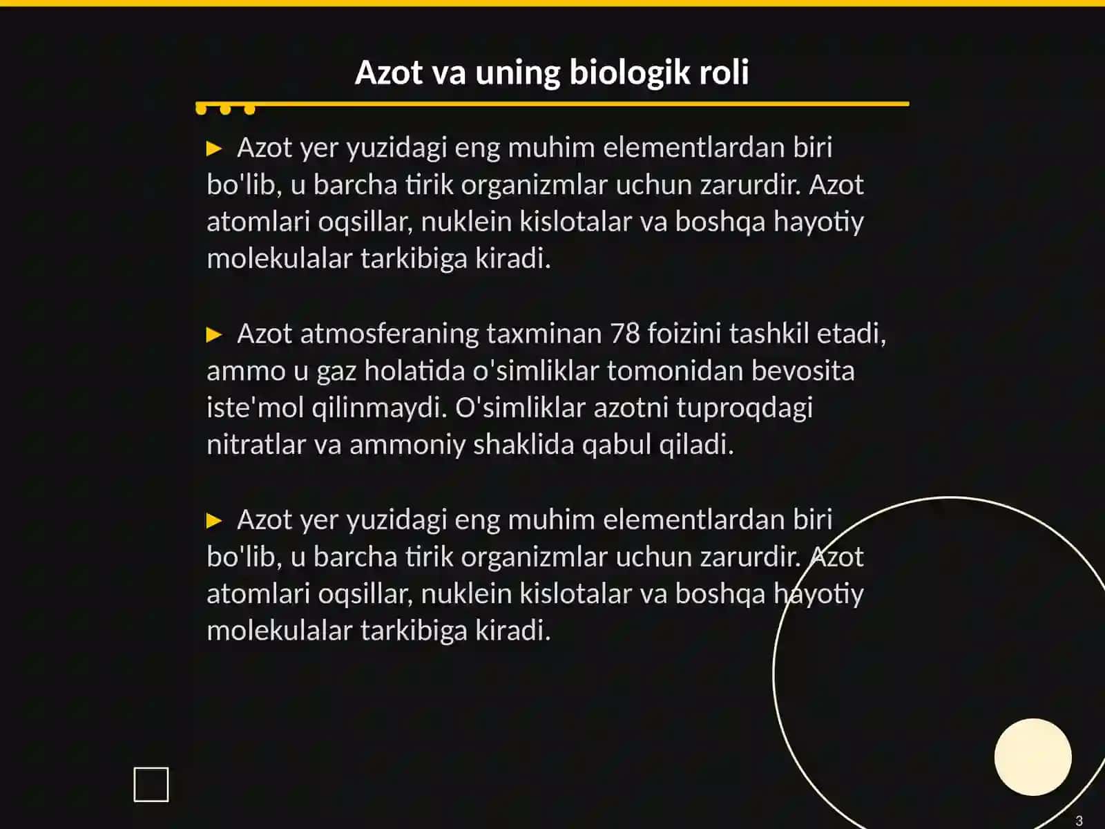 Azotning o'simliklardagi moddalar almashinuviga tasiri 3