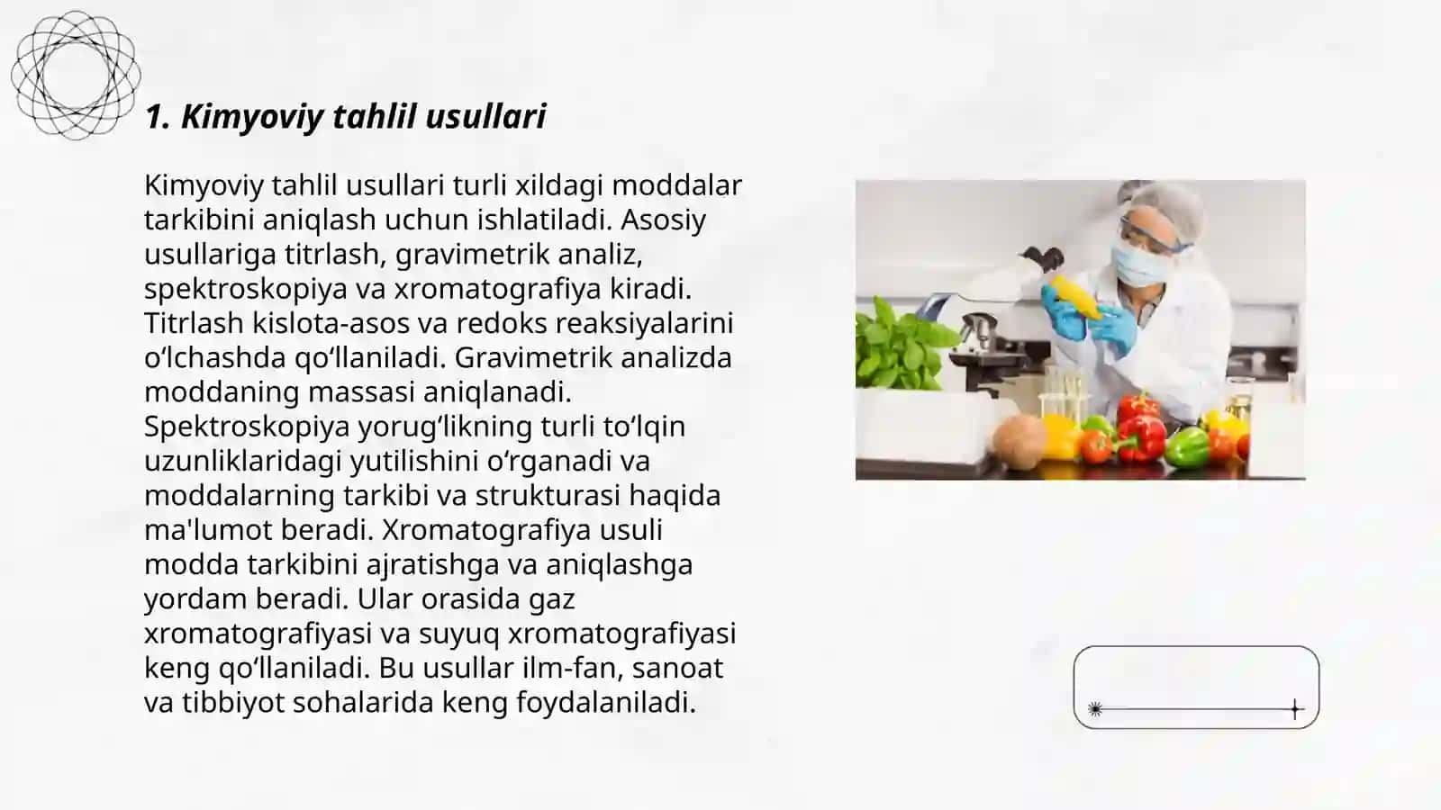 Oziq-ovqat mahsulotlarini analiz qilish metodlari 3