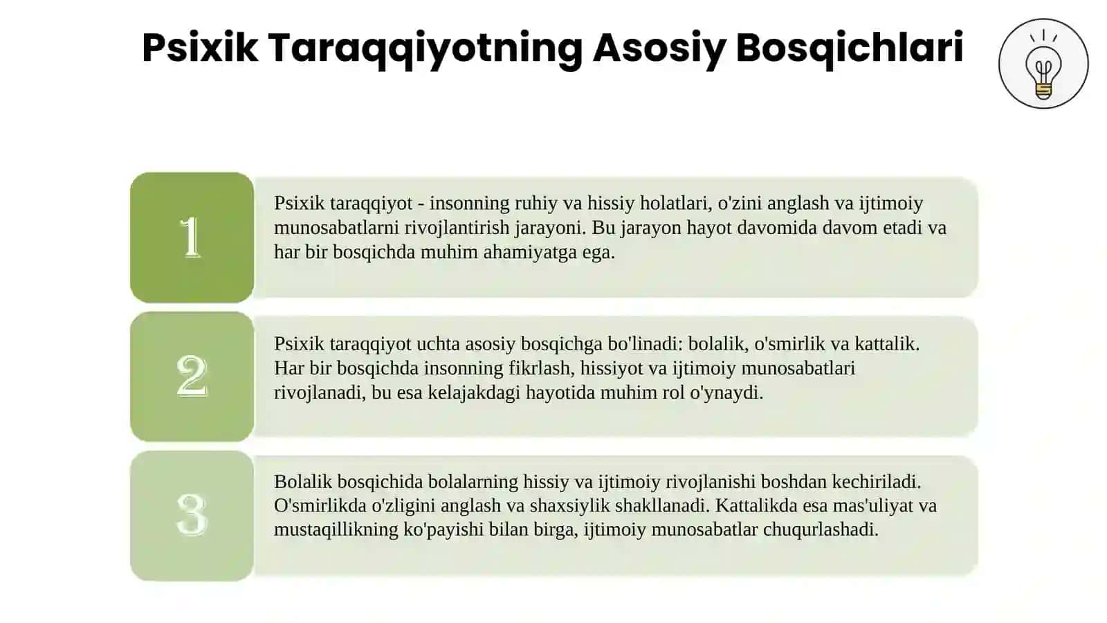 Psixik Taraqqiyotning Asosiy Bosqichlari 3