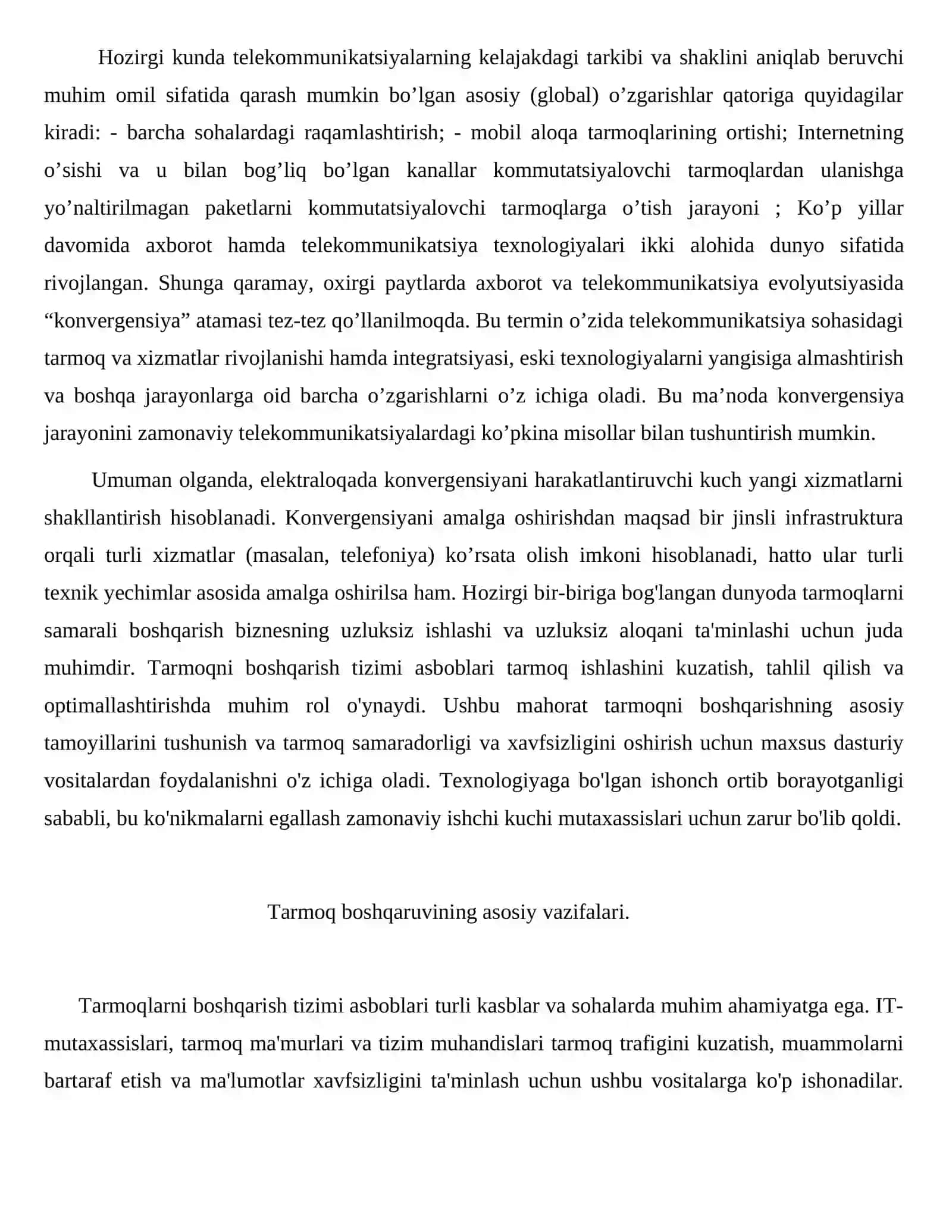 Telekommunikatsiya tarmoqlarini boshqarish protokollarining maqsadi va turlari. 3