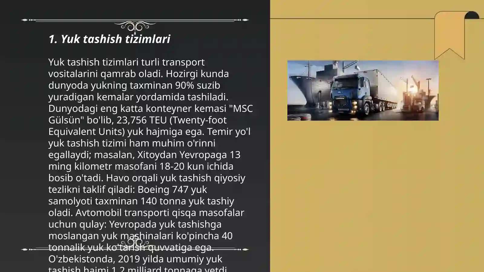 Yuk tashish tizimlari 3