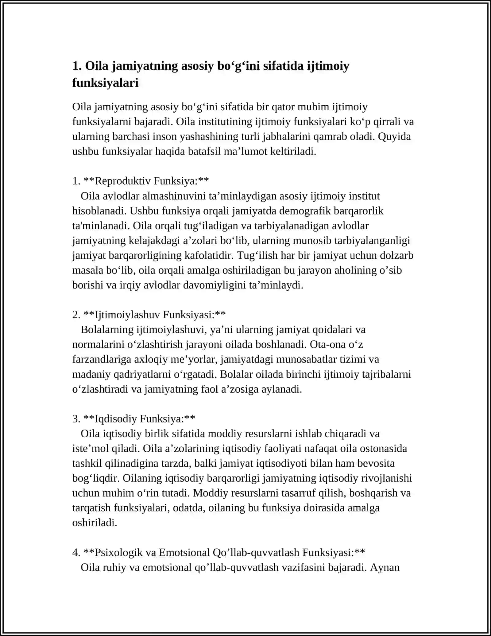 Oila jamiyatning asosiy bo‘g‘ini sifatida ijtimoiy funksiyalari 3