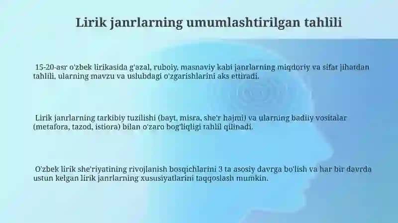 Oʻzbek mumtoz adabiyotida lirik janrlarning oʻrni 3