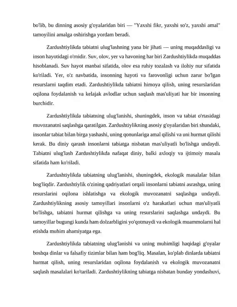 Zardushtiylikda tabiatning ulug'lanishi 3