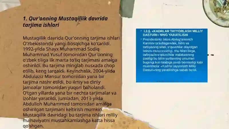 Mustaqillik yillarida Qur'onning özbek tiliga tarjima qilinishi va tafsirlari 3