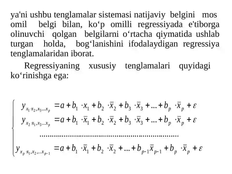 7-mavzu.Regressiyaning xususiy tenglamasi 3