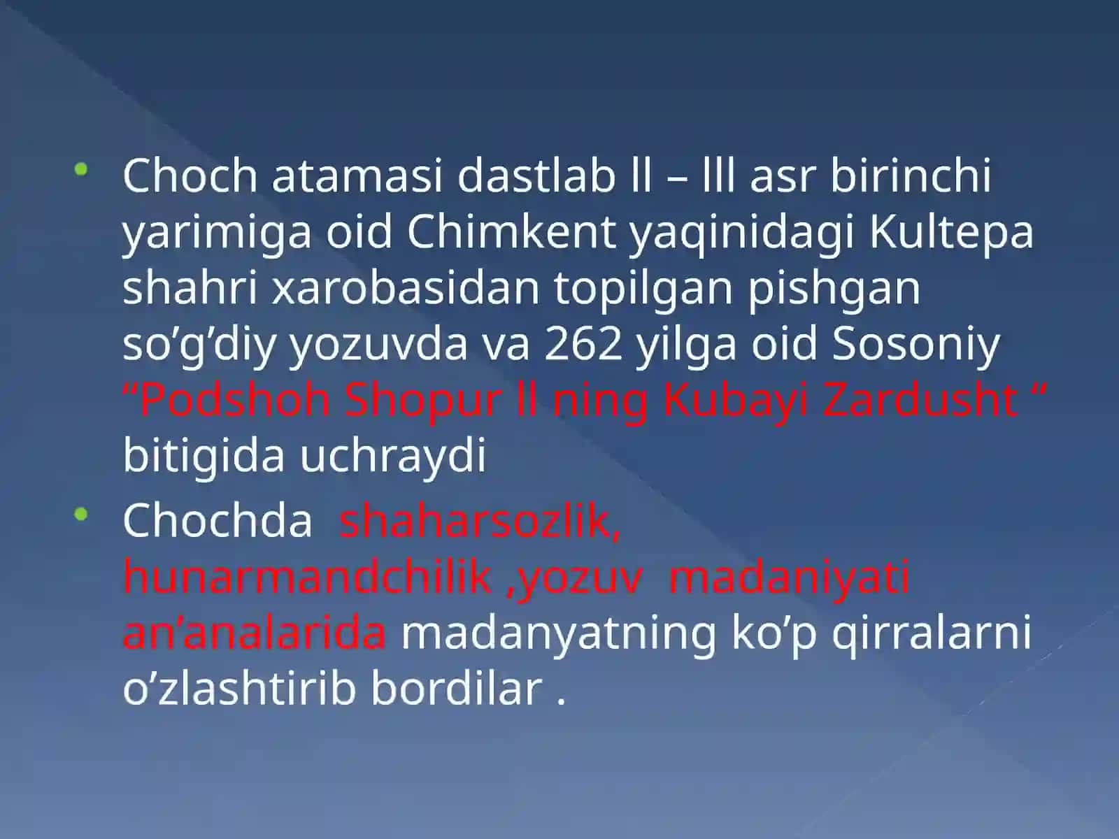 Choch xo’jaligi va madaniy hayoti 3