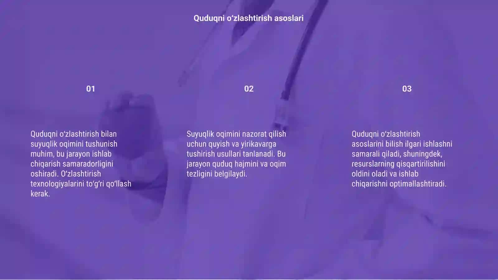 Quduqni o‘zlashtirish va suyuqlik oqimini olish 3