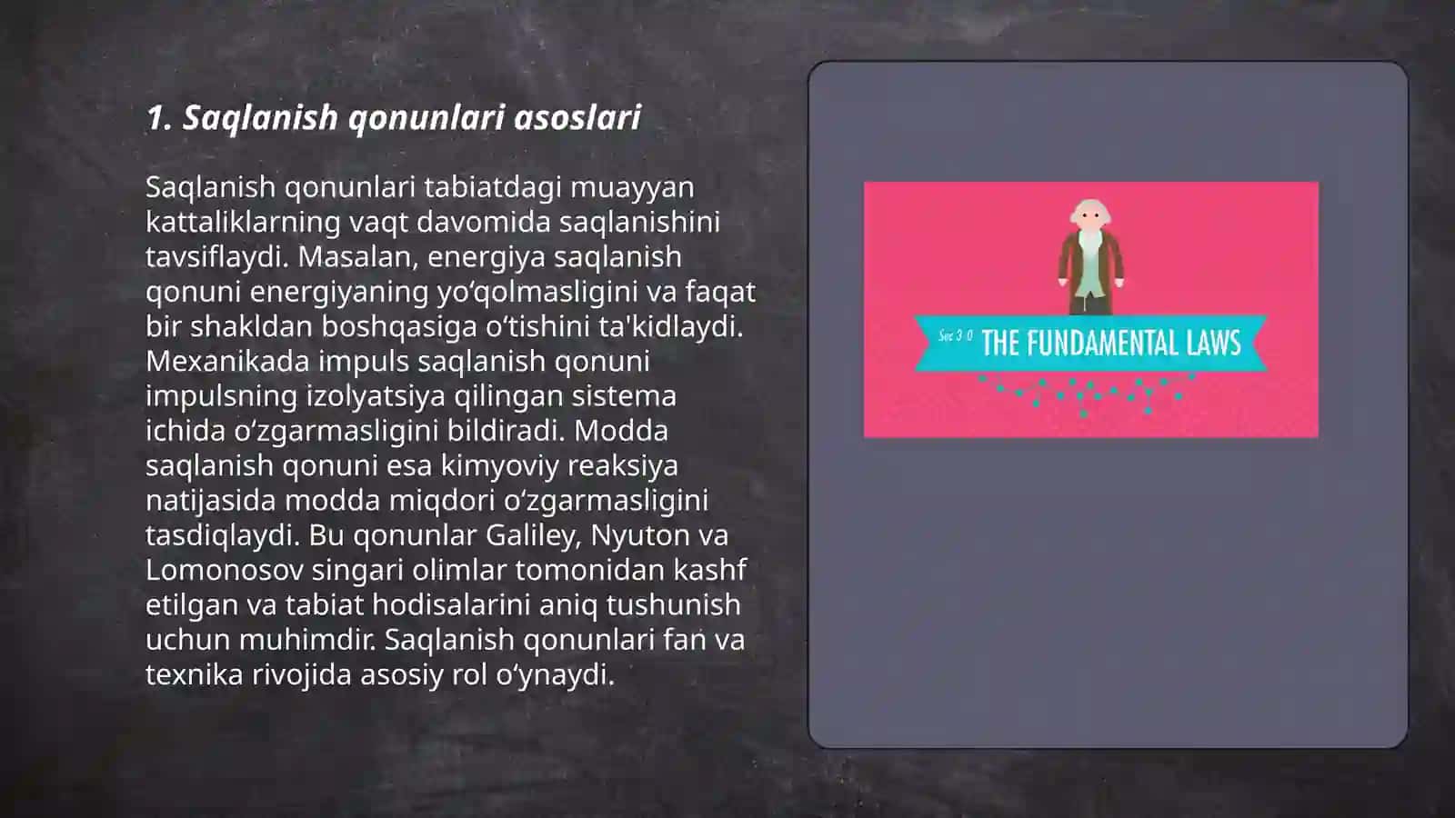 Saqlanish qonunlari 3