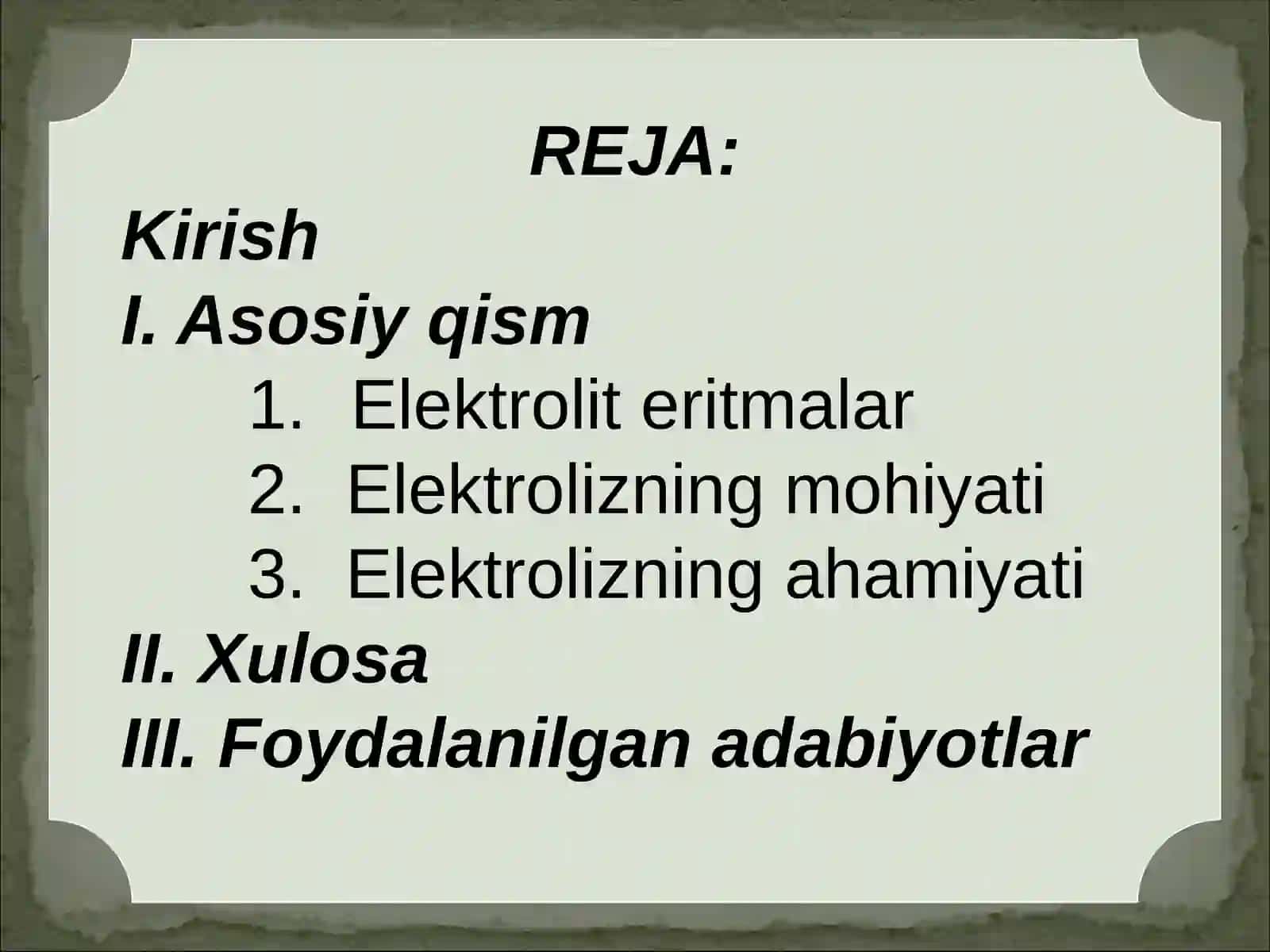 Elektroliz va uning tur 3