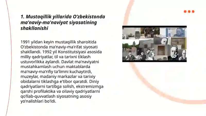 Musqatillik yillarida O’zbekistonda madaniy manaviy taraqqiyot 3