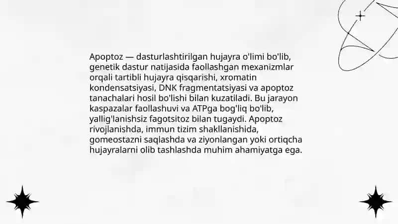 Rejalashtirilgan hujayra olimi. Apoptoz 3