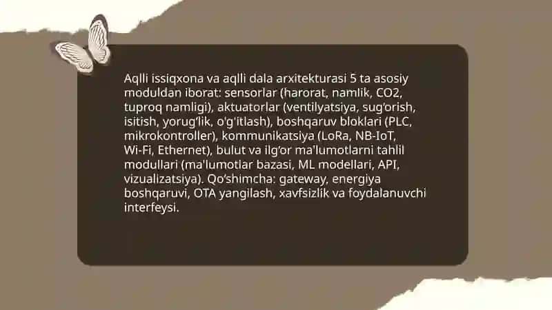 Aqilli Issiqxona va Aqilli Dala Arxitekturasi 3