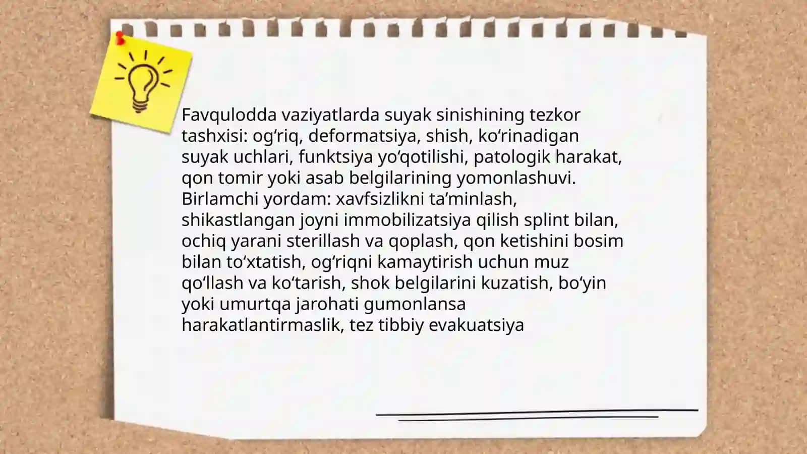 Favqulotda vaziyatlar sharoitida suyak-mushak tizimi o'tkir shikastlanish Ortikova Farida 3