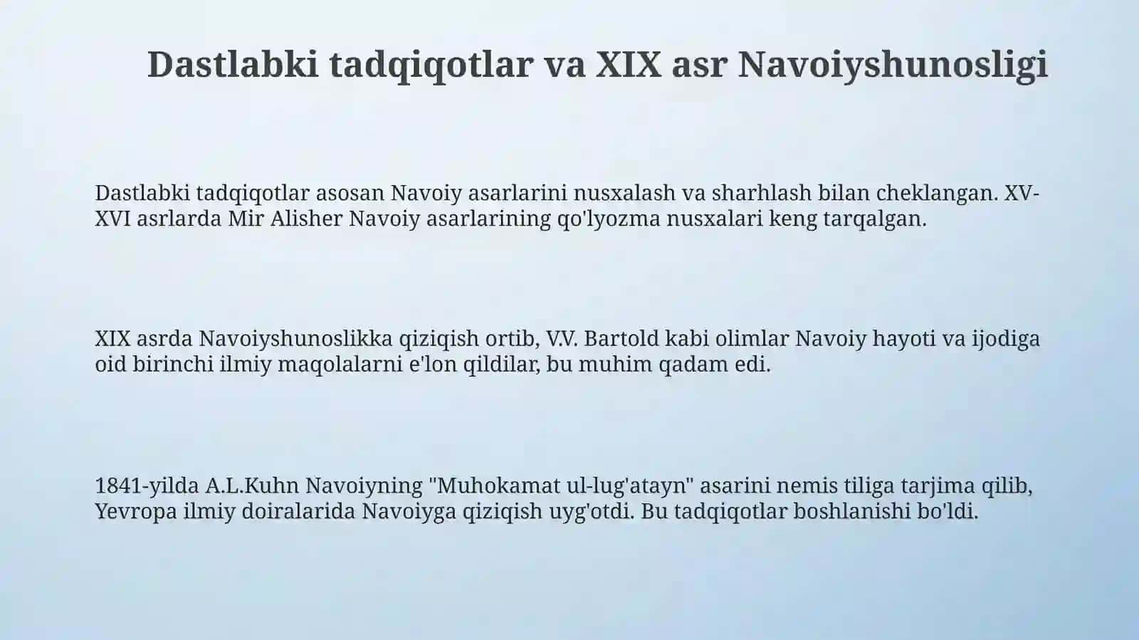 Alisher Navoiy ijodining oʻrganilishi tarixi 3