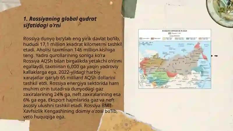Jahon geosiyosiy munosabatlarida Rossiyaning o'rni 3