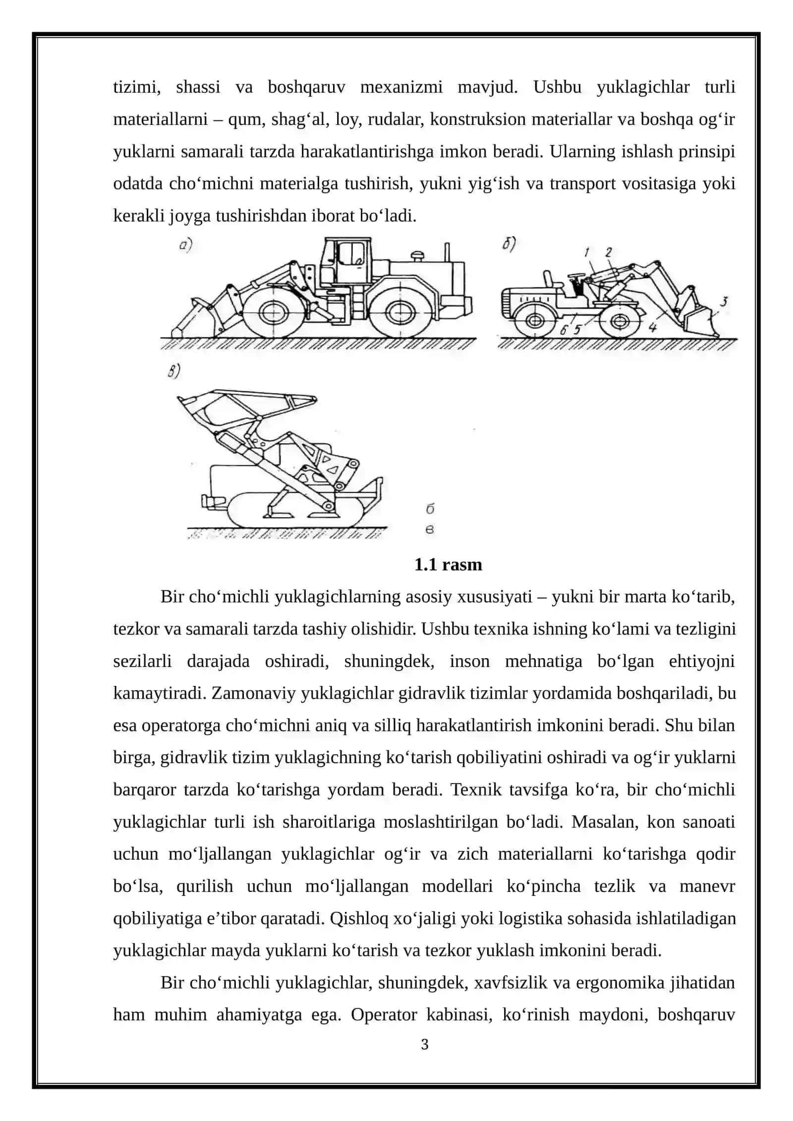 Bir cho‘michli yuklagichlar qo‘llanilishi 3