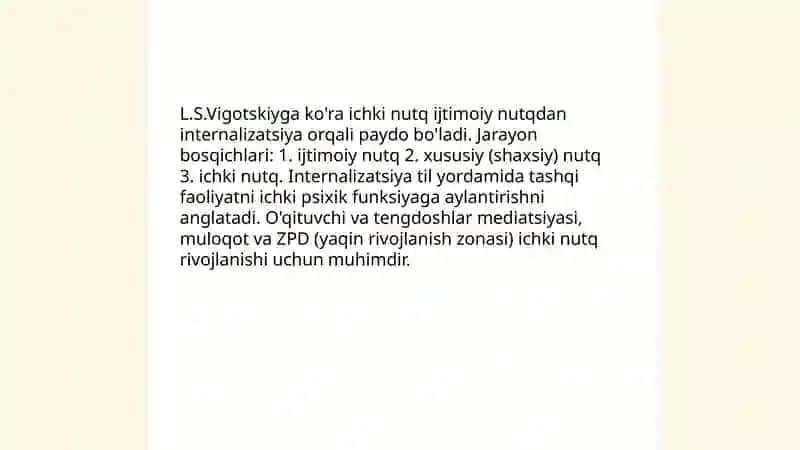 L.S.Vigotskiy tadqiqotlarida ichki nutq konsepsiyasi 3